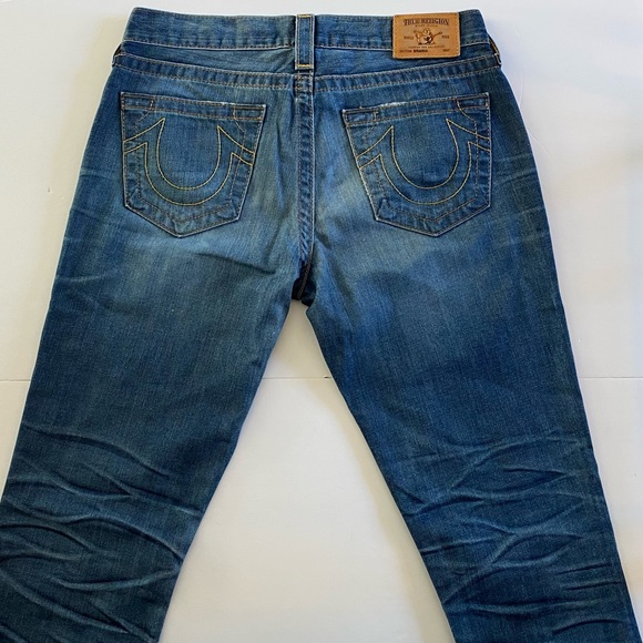TRUE RELIGION “Brianna” Women’s Boyfriend Jeans Distressed Made in USA Size 26 - Picture 7 of 9